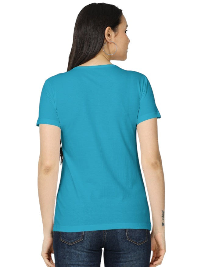 Fourthwave women's classic t-shirt in bright blue, made from 100% cotton with a regular fit.