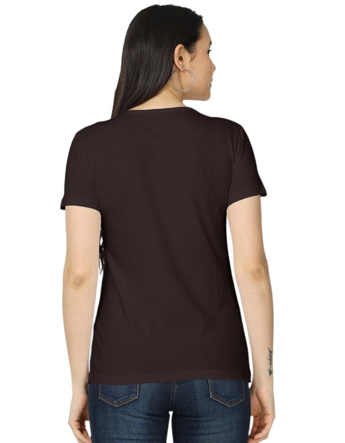 Fourthwave women's classic t-shirt in dark brown, made from 100% cotton with a regular fit.