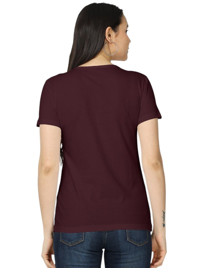 Fourthwave women's classic t-shirt in maroon, made from 100% cotton with a regular fit.