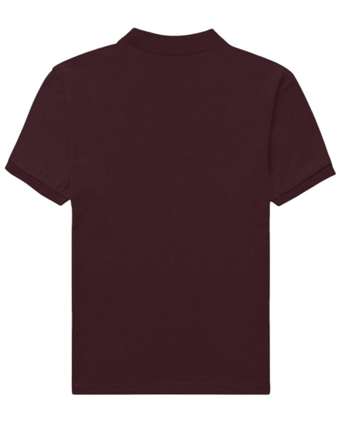 Fourthwave men's burgundy 100% cotton polo shirt with textured finish and structured collar.