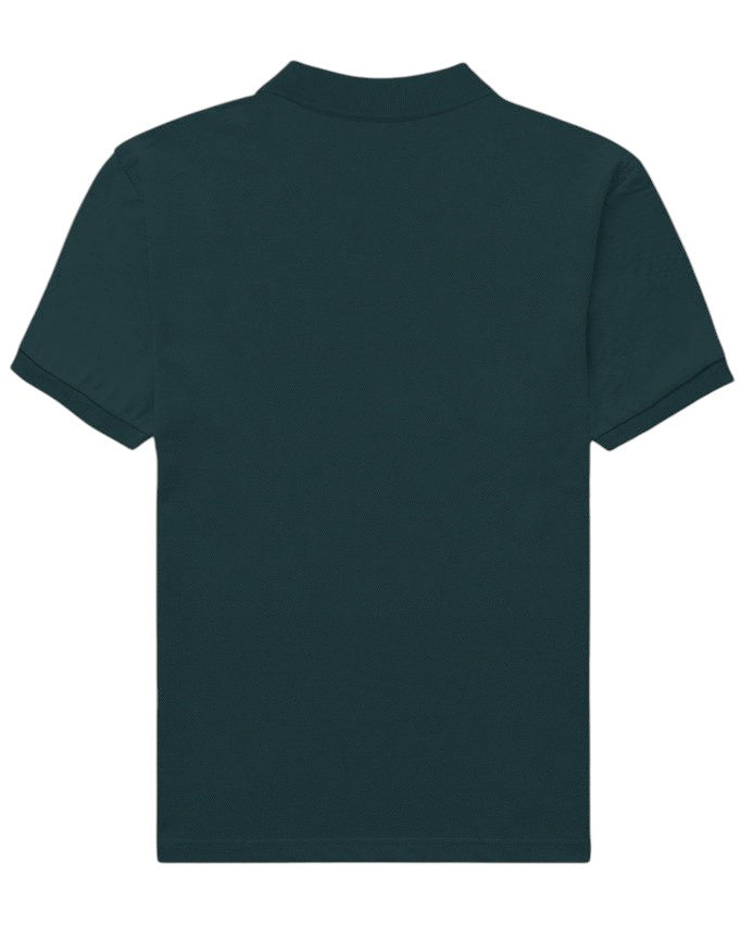 Fourthwave men's dark teal 100% cotton polo shirt with textured finish and structured collar.