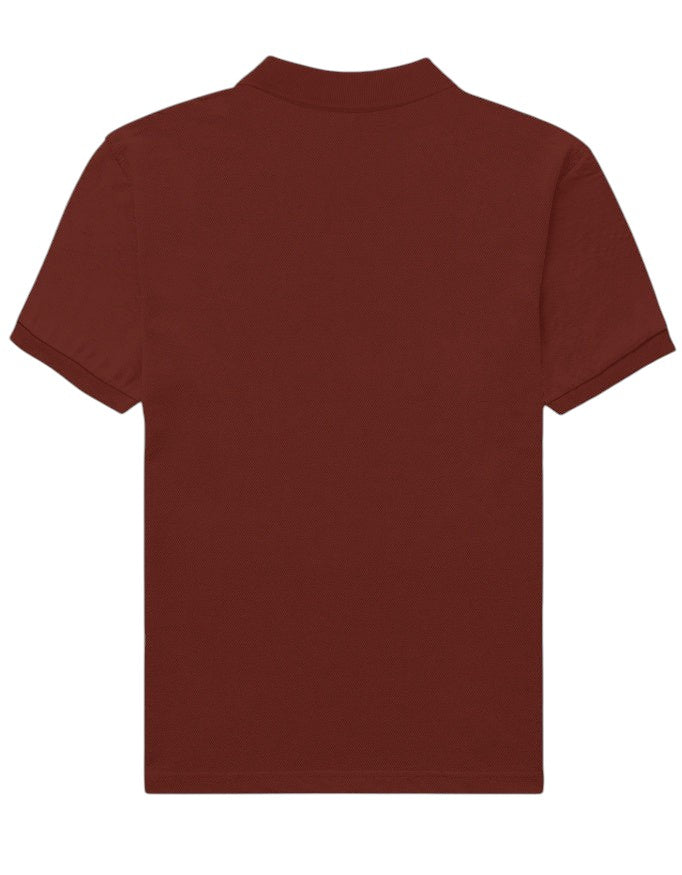 Fourthwave men's regular fit polo shirt in a deep red, made from 100% cotton with a textured finish and structured collar.