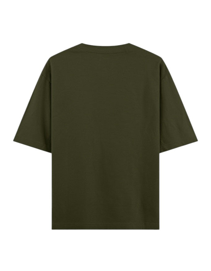 Fourthwave Unisex oversized classic t-shirt in olive green, 100% cotton with 240 GSM heavyweight fabric.