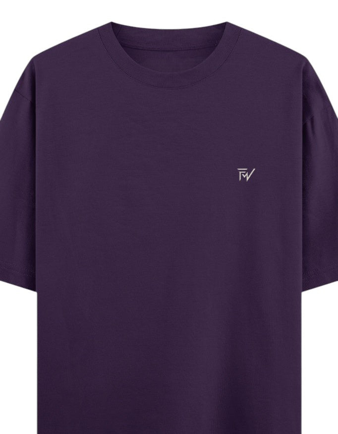 Fourthwave Unisex oversized classic t-shirt in deep purple, 100% cotton with a subtle embroidered logo.