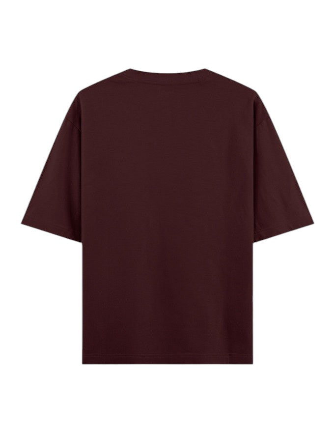 Fourthwave unisex oversized classic t-shirt in dark red, made from 100% cotton with a 240 GSM heavyweight fabric.