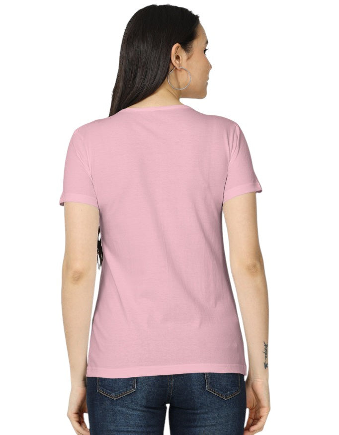 Fourthwave women's light pink 100% cotton classic fit t-shirt with short sleeves.