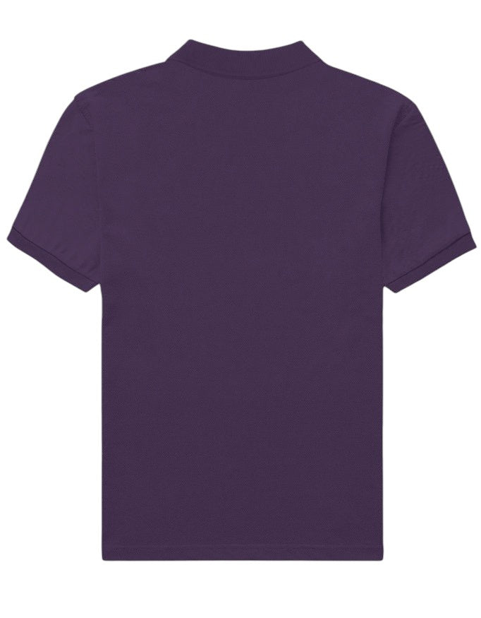 Fourthwave men's purple 100% cotton short-sleeve polo shirt with textured finish and structured collar.