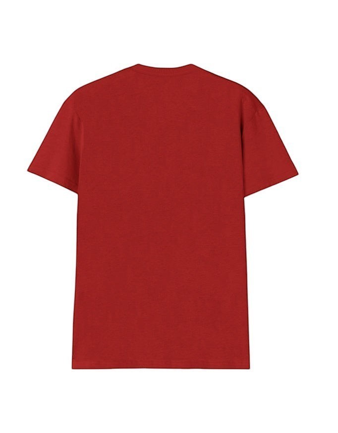 Fourthwave red 100% cotton unisex V-neck t-shirt with short sleeves.