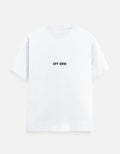 Fourthwave Unisex Classic Crew T-Shirt in white 100% cotton with "OFF GRID" printed on the chest.