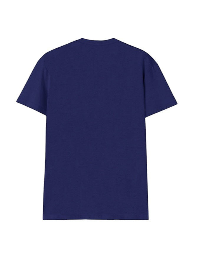 Fourthwave navy blue 100% cotton unisex V-neck t-shirt with short sleeves.