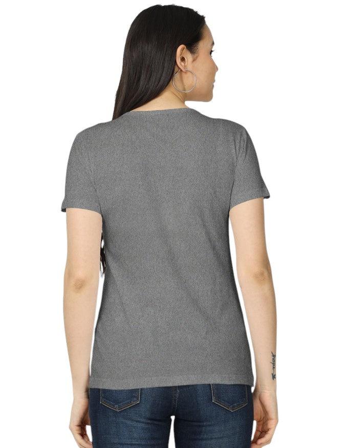 Fourthwave women's classic grey 100% cotton t-shirt, regular fit, short sleeves, crew neck.