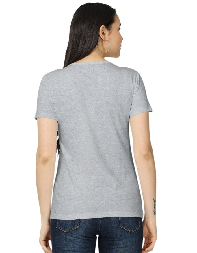 Fourthwave women's classic grey 100% cotton t-shirt, regular fit, short sleeves, crew neck.